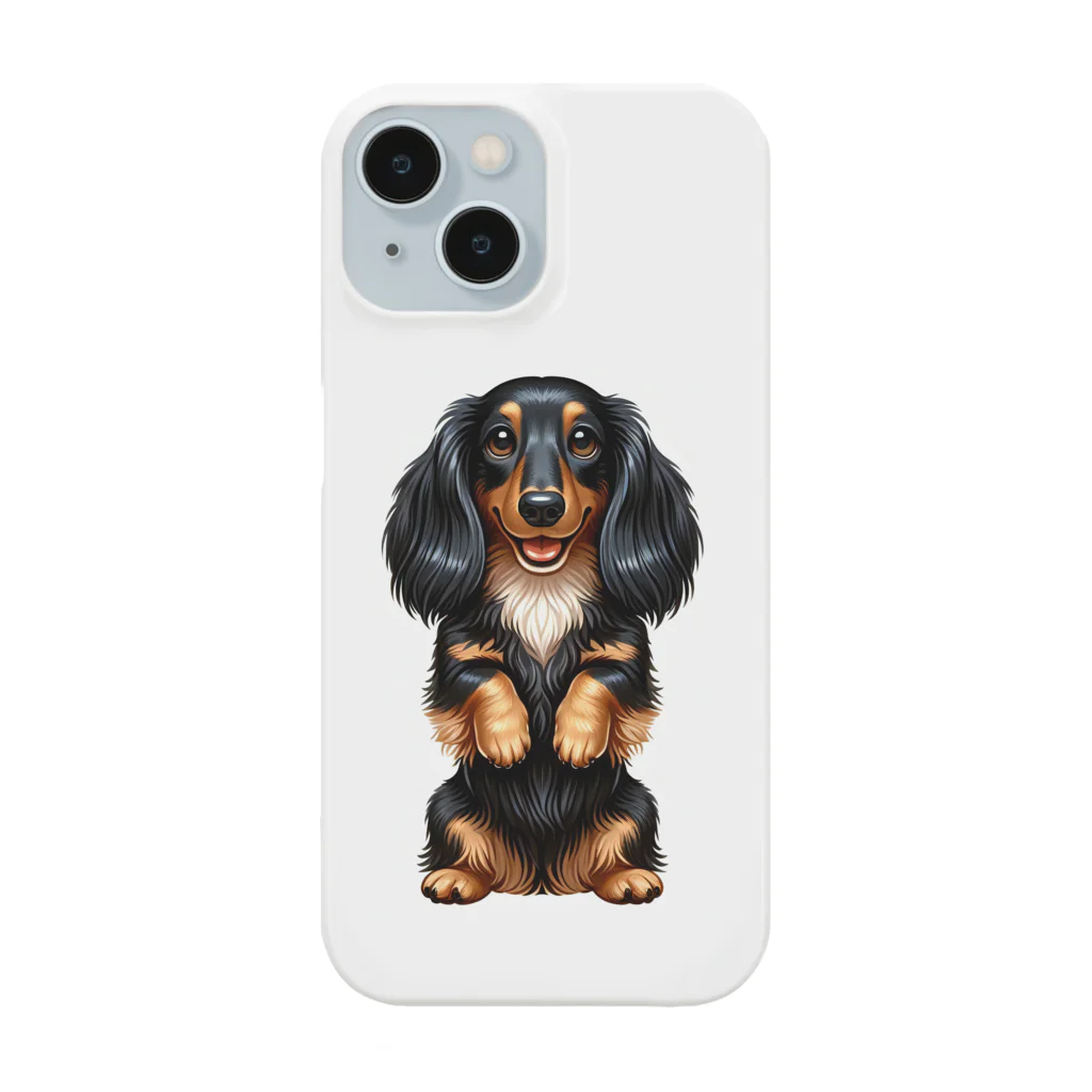 COCO SHOPの長毛ダックスフンド（ちんちんポーズ） iPhone Smartphone Case