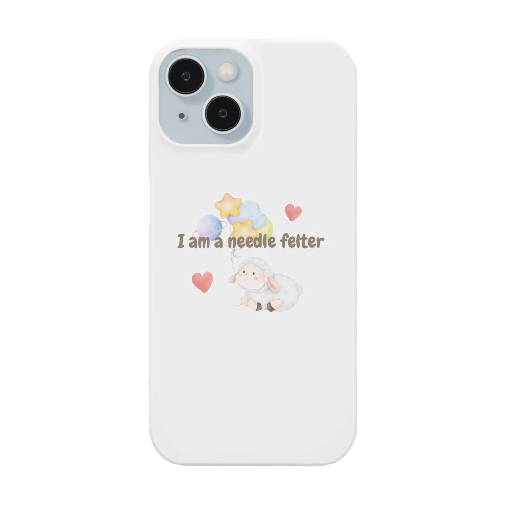 t & fluffyの羊毛フェルト好きさんに贈る I am ニードルフェルター I love ニードルフェルト グッズ iPhone Smartphone Case