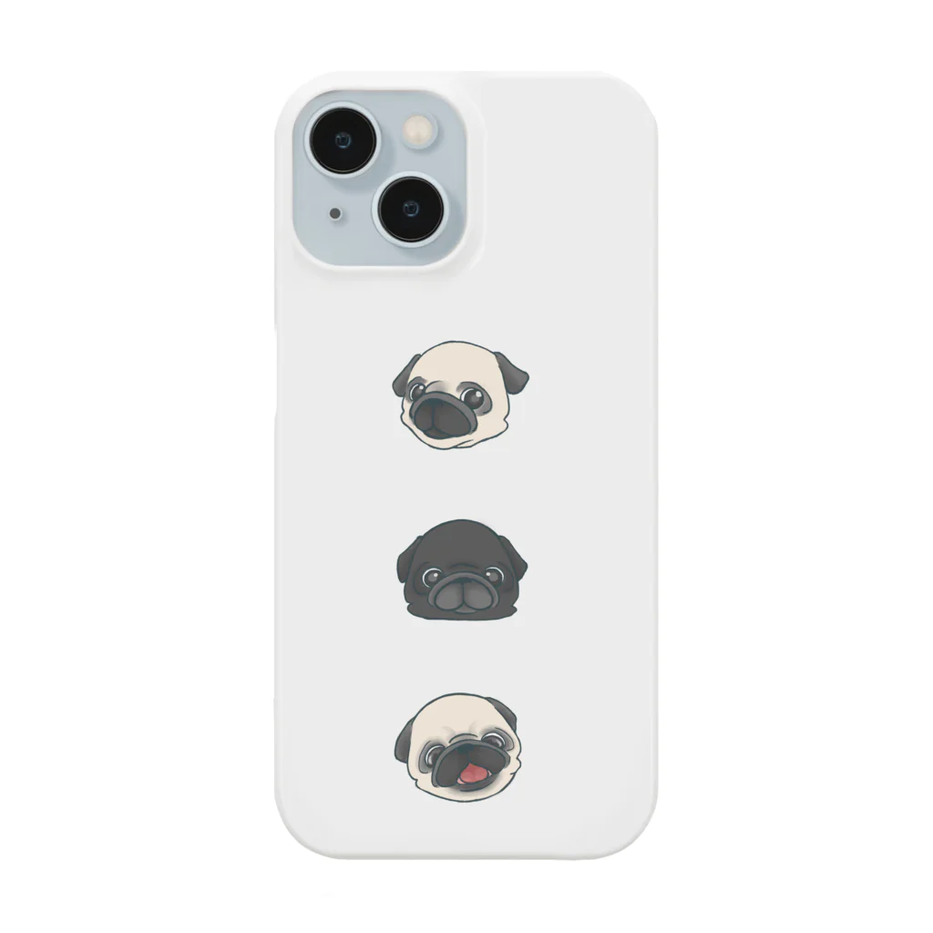ひげのの３パグシンプル iPhone Smartphone Case