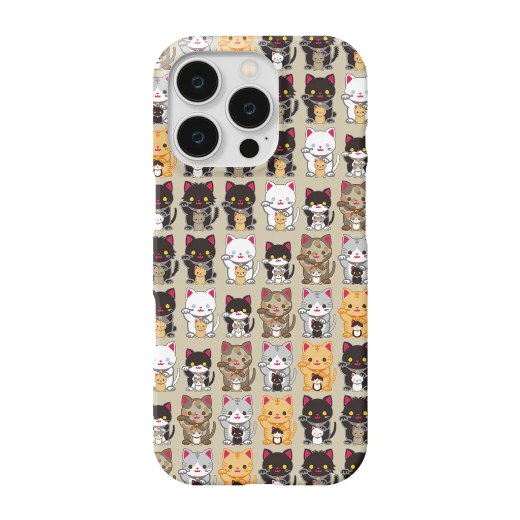にこねこ【保護猫の保育園】の【リクエスト】にこねこファミリースマホケース（iPhone） iPhone Smartphone Case