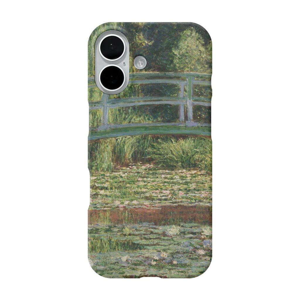 夜間遊泳のクロード・モネ　『睡蓮の池と日本の橋』 絵画ペイント iPhone Smartphone Case