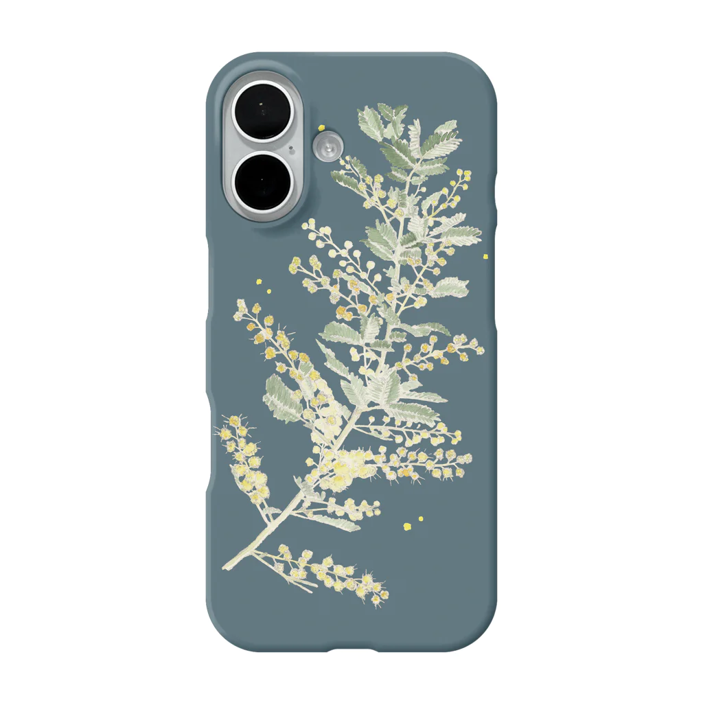 kushirookayuのギンヨウアカシア（ミモザ） 蕾〜開花／深閑 iPhone Smartphone Case