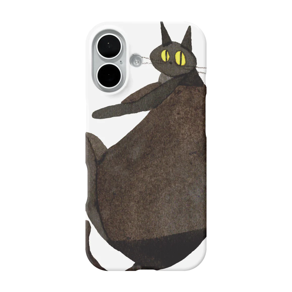 おかやまたかとし & こやまもえ／イラストレーターのBlack cat iPhone Smartphone Case