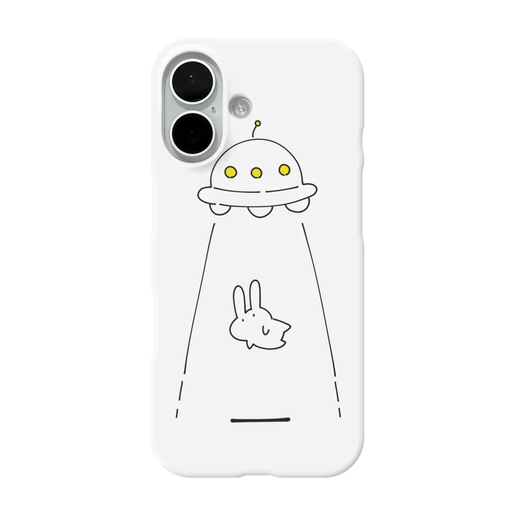 soratoのUFOにつれてかれるうさぎ/白 iPhone Smartphone Case