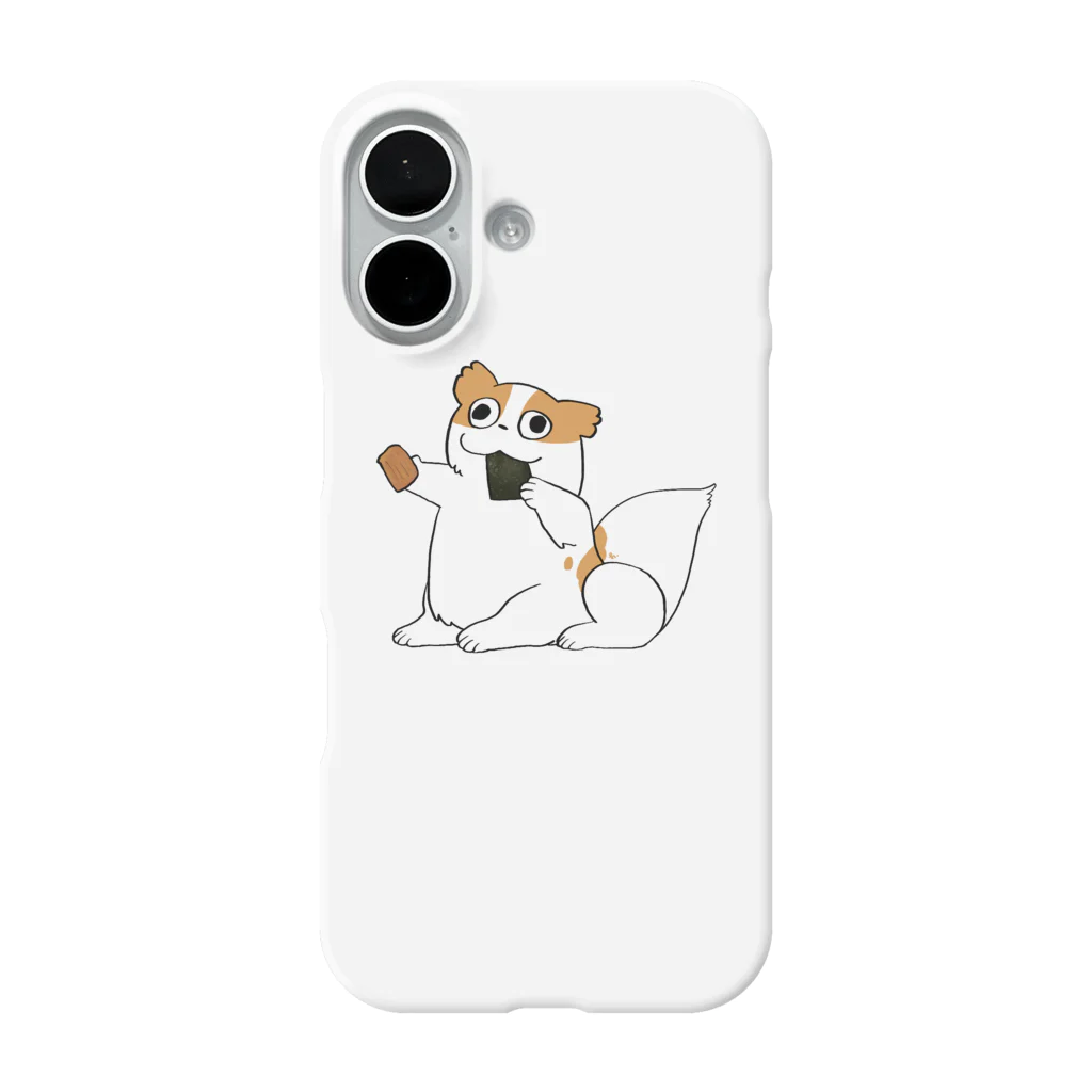 はちくま𓅂の海苔巻き煎餅の中身だけくれる狆 iPhone Smartphone Case