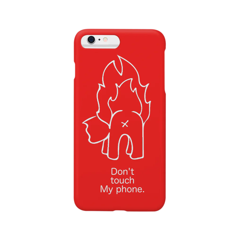 CIVILIAN SKUNK @SUZURIのDon't Touch My Phone-iPhoneケース(赤) Smartphone Case