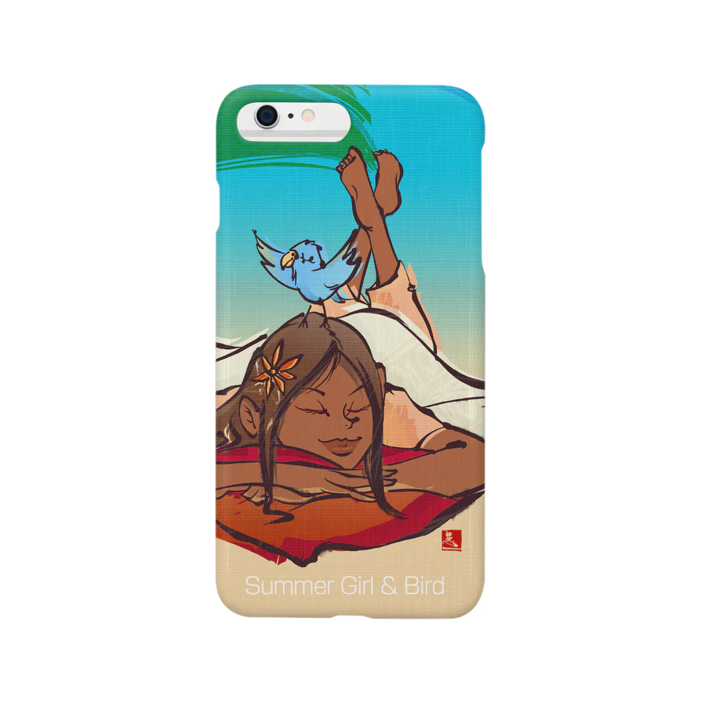 ハヅケイのオミセ。の「Summer girl & Bird」 Smartphone Case