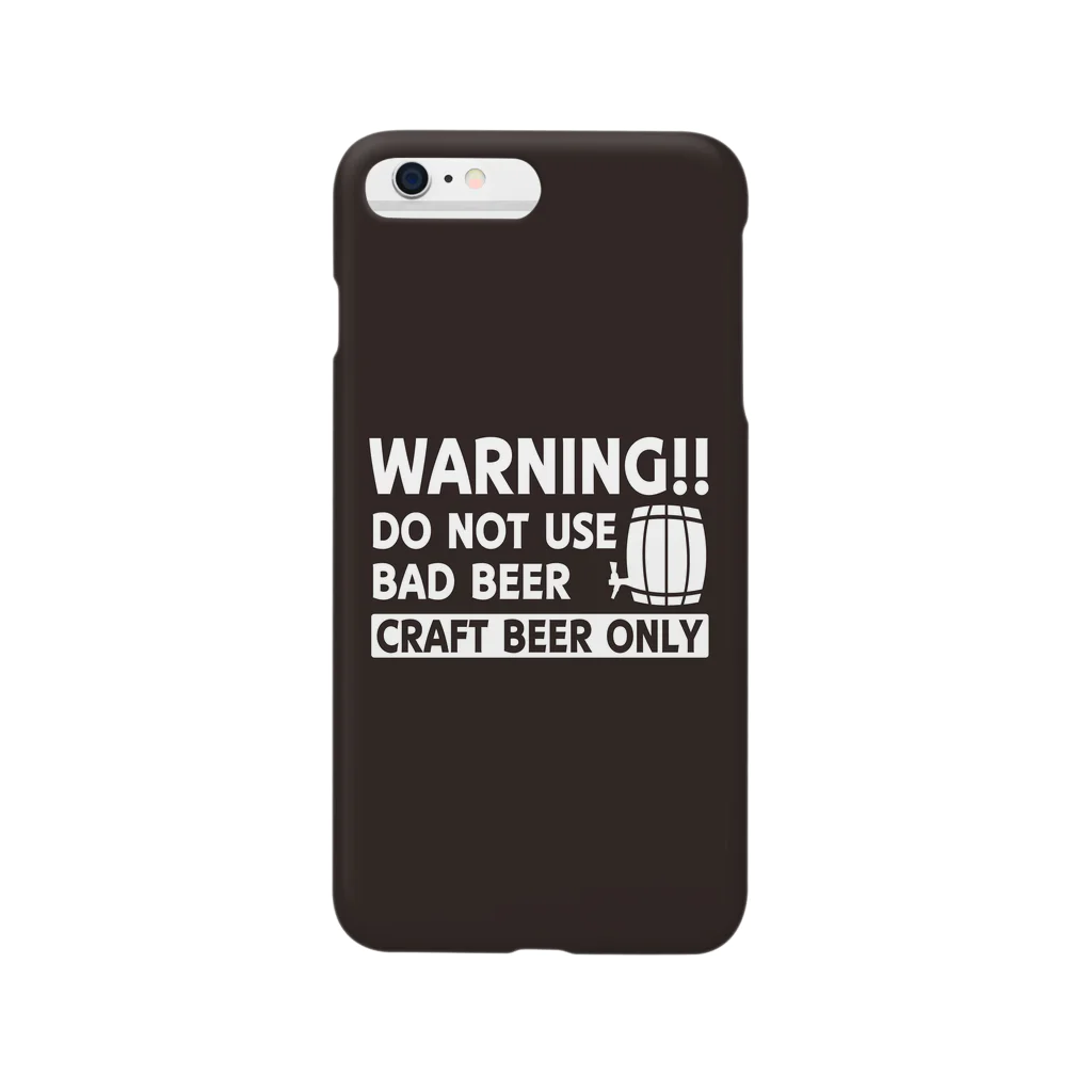 75worksのWARNING!!DO NOT USE BAD BEER CRAFT BEER ONLY スマホケース