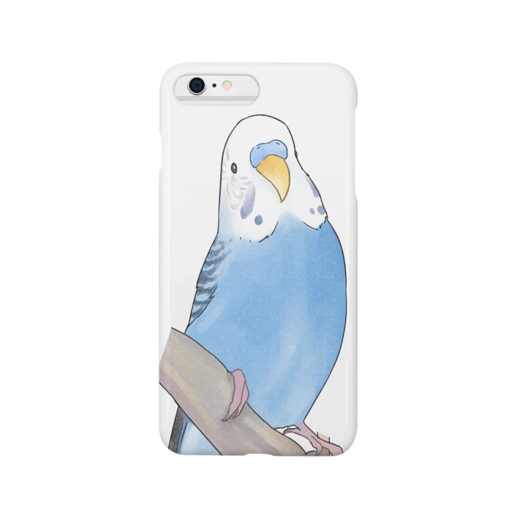 まめるりはことりのセキセイインコちゃんと止まり木【まめるりはことり】 Smartphone Case