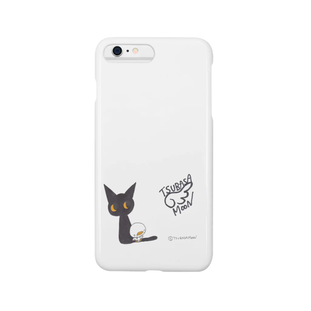 tsubasamoonの天使のひよこちゃんと黒猫ムーン (クラシック) Smartphone Case