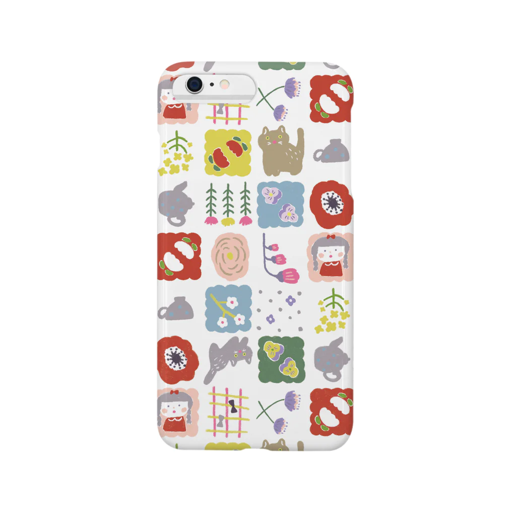 ナマズSHOPのA.ネコとお花柄 Smartphone Case