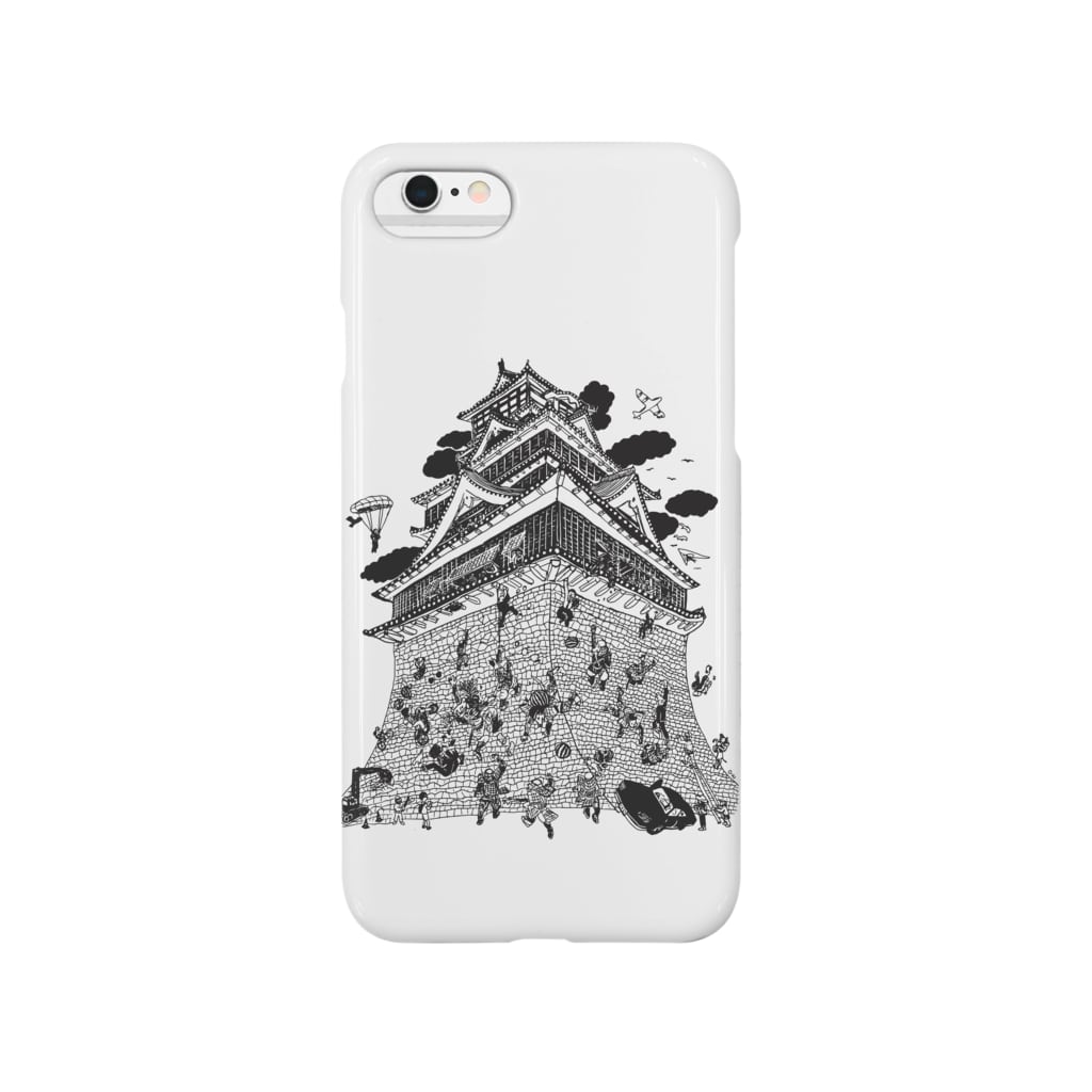 熊本城武者返し イラストカラー ブラック Smartphone Cases Iphone By Ow Store Owatanabe Suzuri