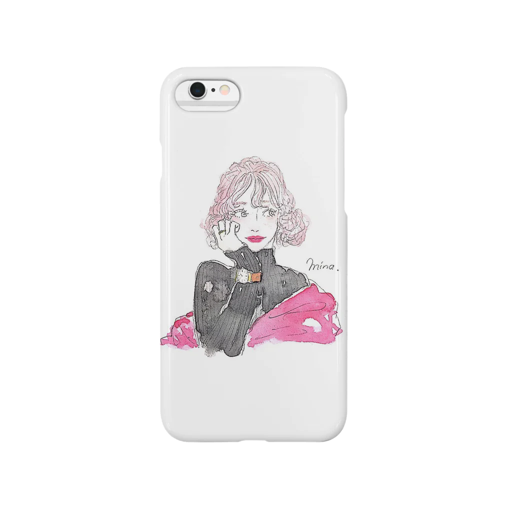 mina ￤ イラストのピンクヘア 女の子 Smartphone Case
