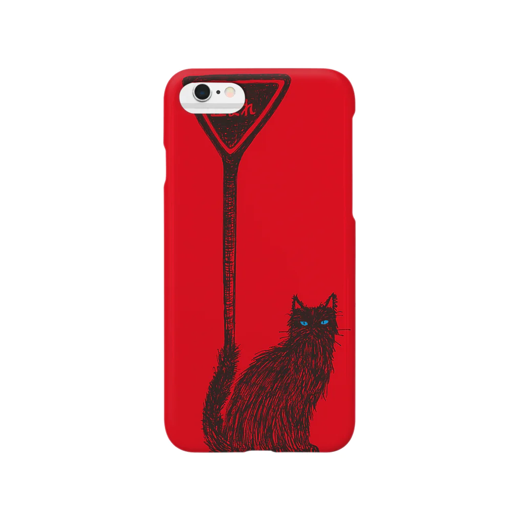 ねこ教祖の標識ねこ『止まれ』 Smartphone Case