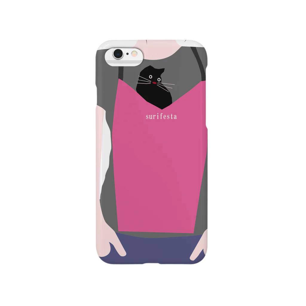 simplewaysのcat_in_apron_01 Smartphone Case