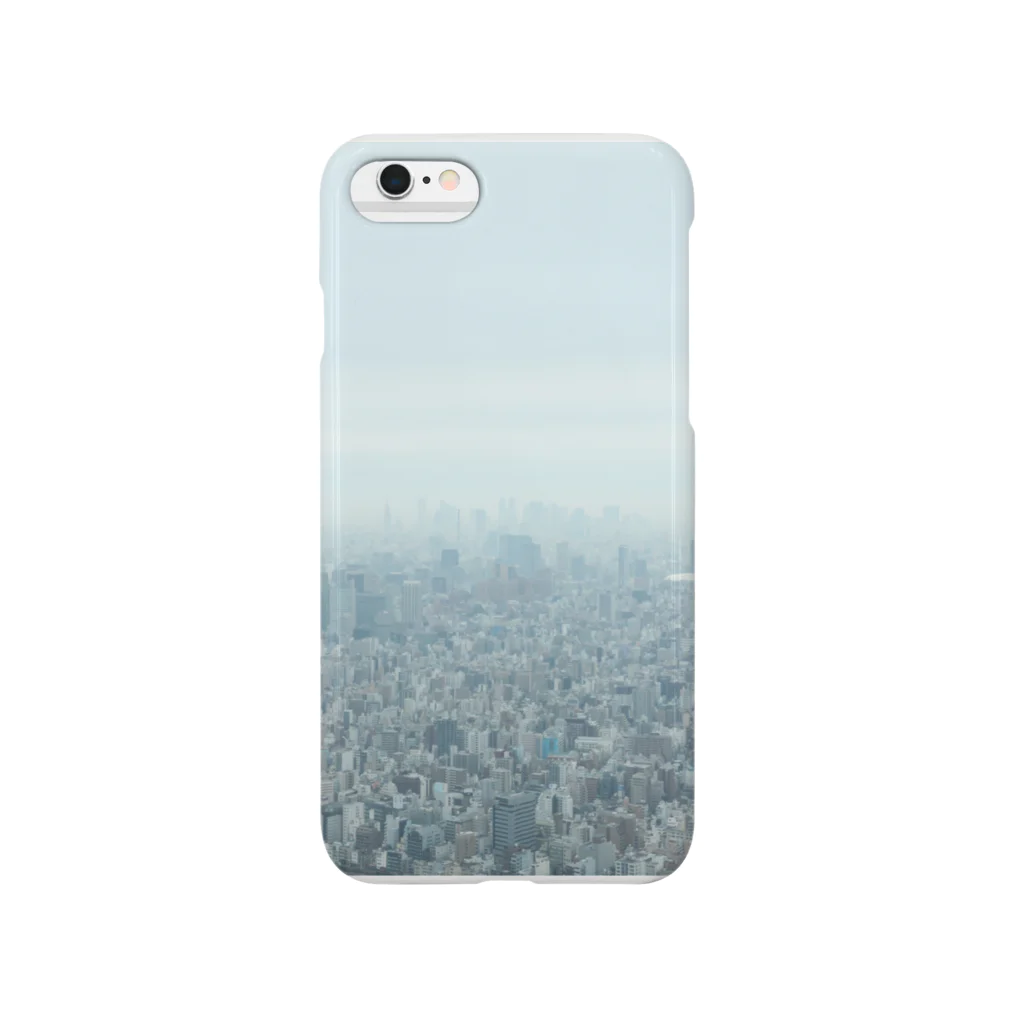 灰色商店のスカイツリーから見えた曇る東京 Smartphone Case