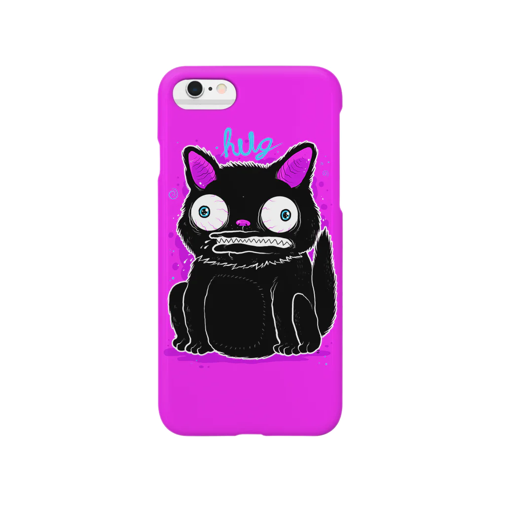 HUGオフォシャルショップのBlack Cat Hot Pink Smartphone Case