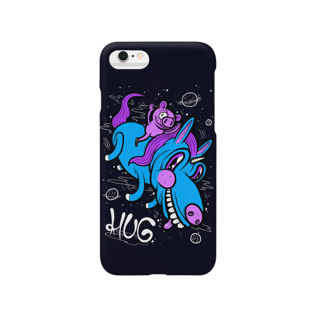 HUGオフォシャルショップのPig & Unicorn Black スマホケース