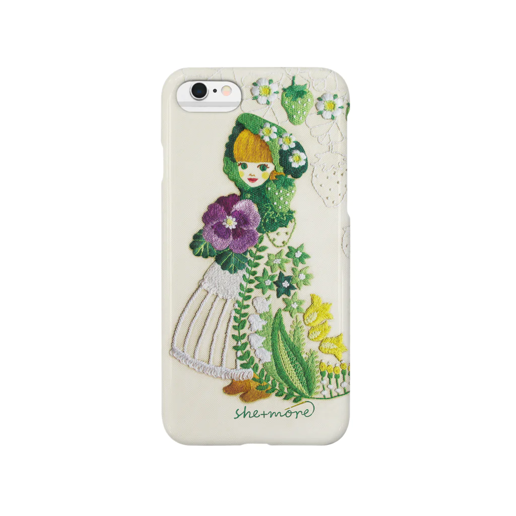 シーモア（she+more）の（iphone）苺と花のケープ Smartphone Case