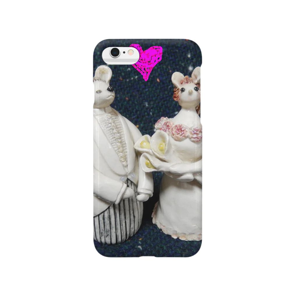 陶芸ギャラリー・光のHappyネズミの新郎＆新婦 Smartphone Case