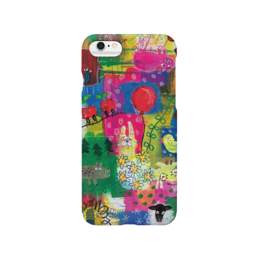 坪井香保里のColorful patchwork rabbit Smartphone Case