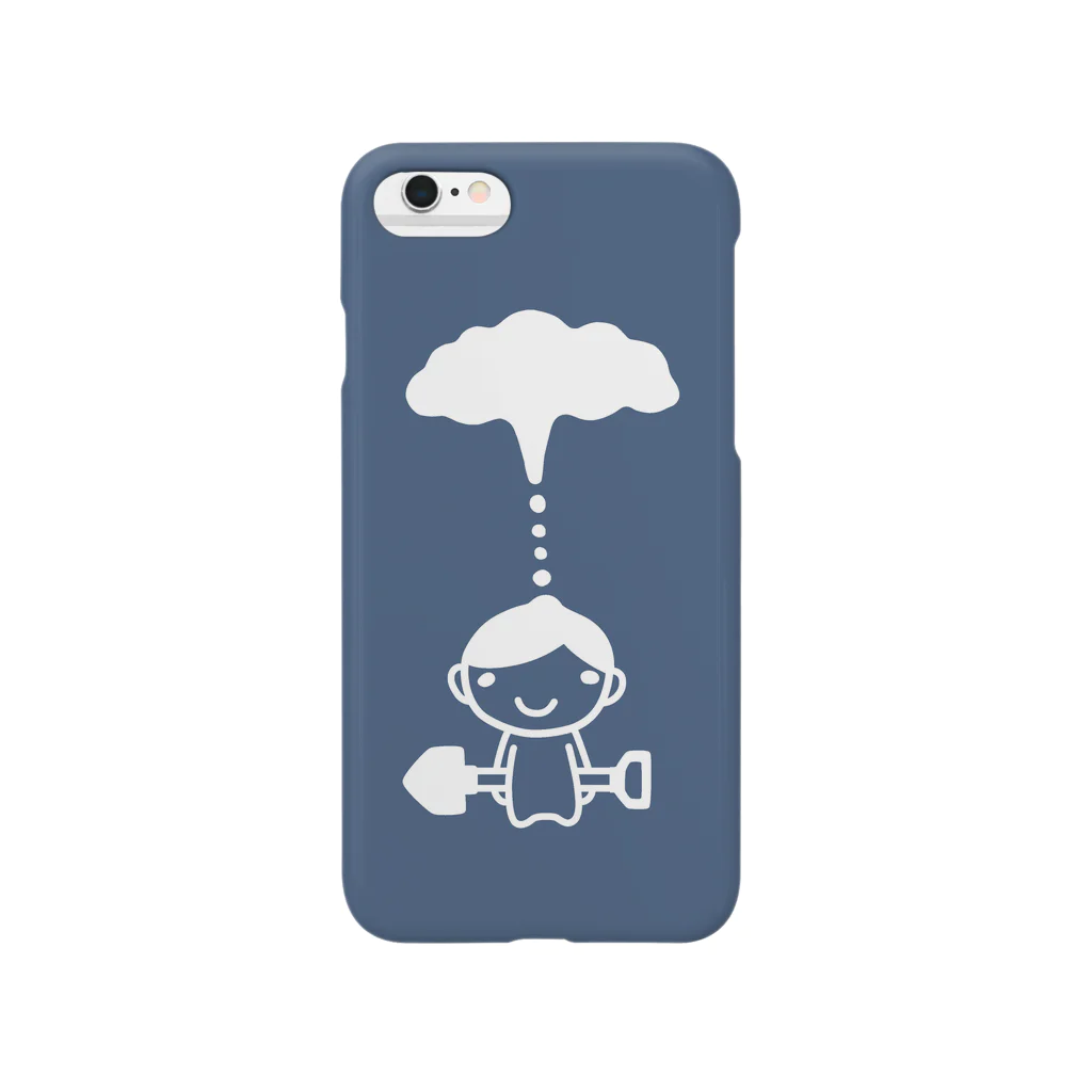 naronaeのもくもくシャベルボーイ/雨雲ブルー Smartphone Case