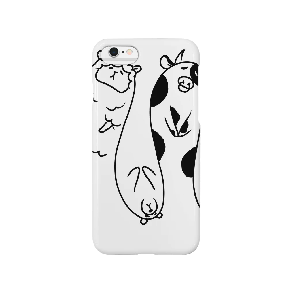 動物王国🎶の眠いアルパカとクマと牛 Smartphone Case