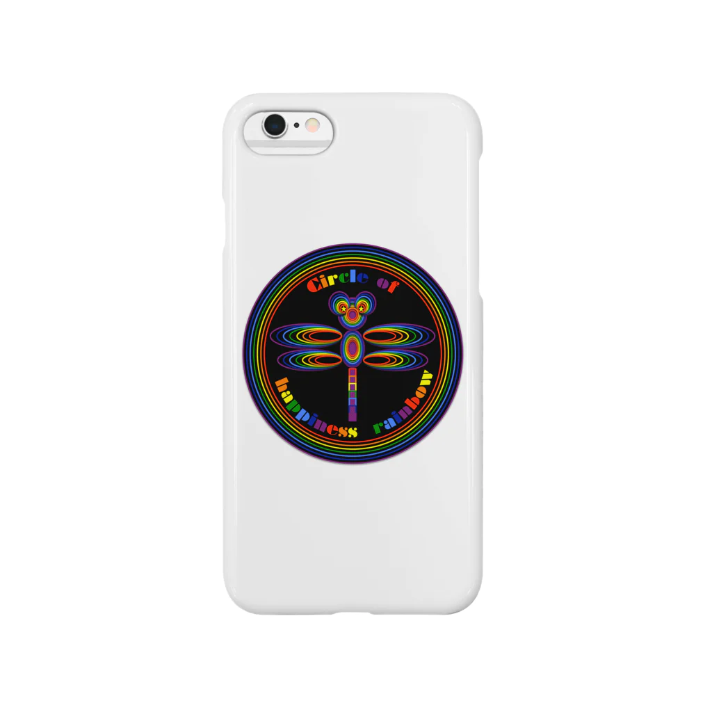 NK♥LOVEのCircle of happiness rainbow<black dragonfly> Smartphone Case