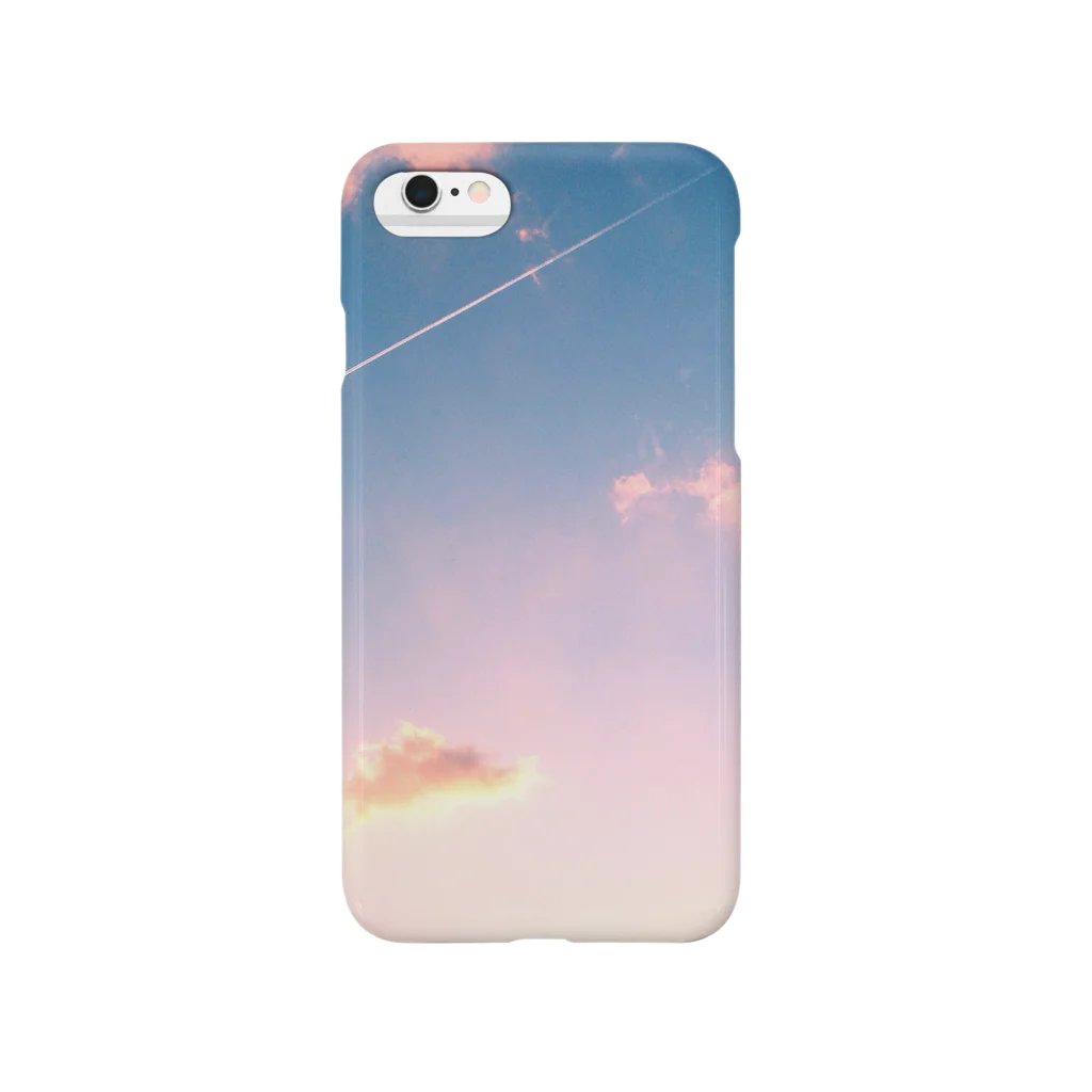 saaの飛行機雲と夕焼け Smartphone Case