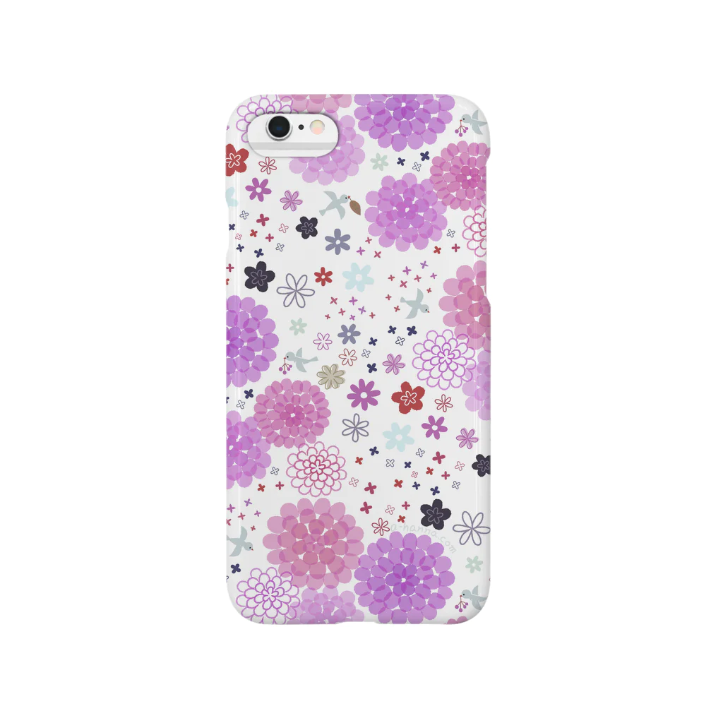 アトリエ・ハンナのflowers(purple) Smartphone Case