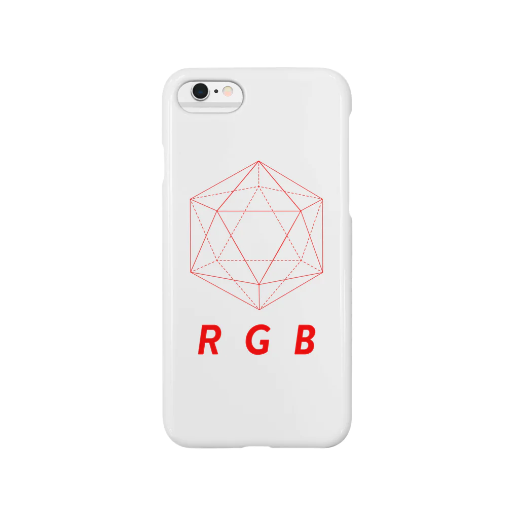 わたけみのregular icosahedron RGB red スマホケース