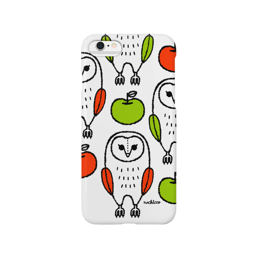 nachiccoのフクロウとリンゴ Smartphone Case