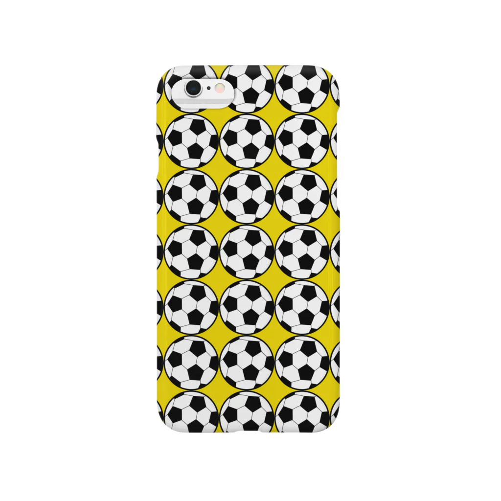 happy_25chanのサッカーボール柄スマホケース（黄色/iPhone 6/6s） Smartphone Case