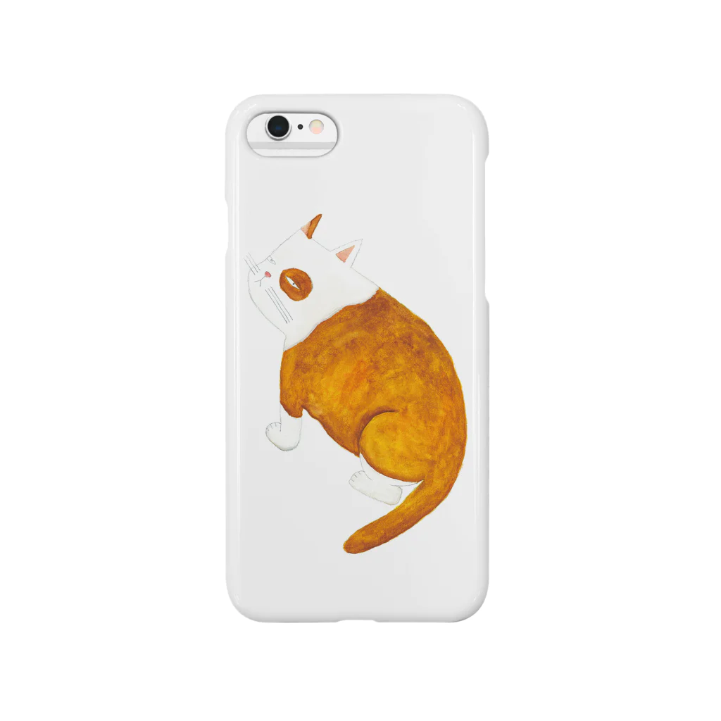 IllustCodeのBrown Ana White Cat スマホケース