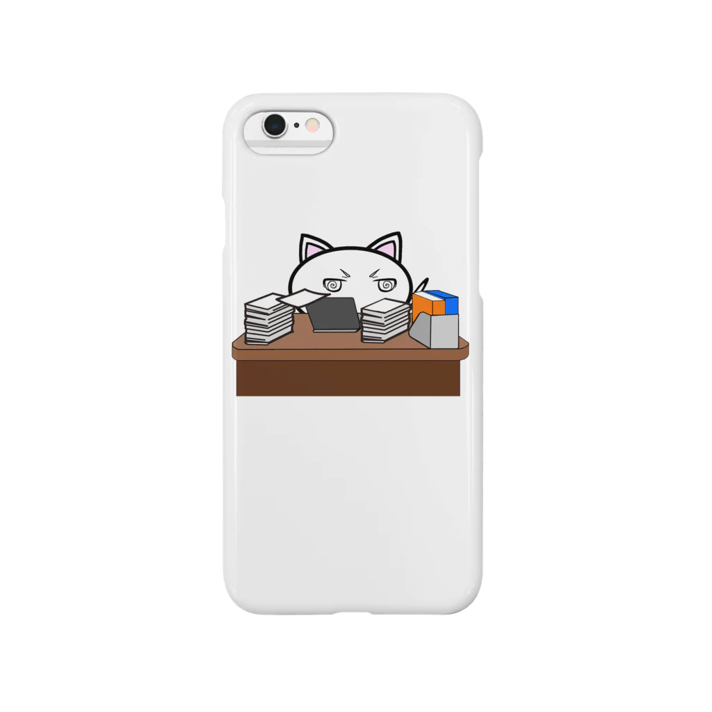 piderreの仕事に追われているねこ Smartphone Case