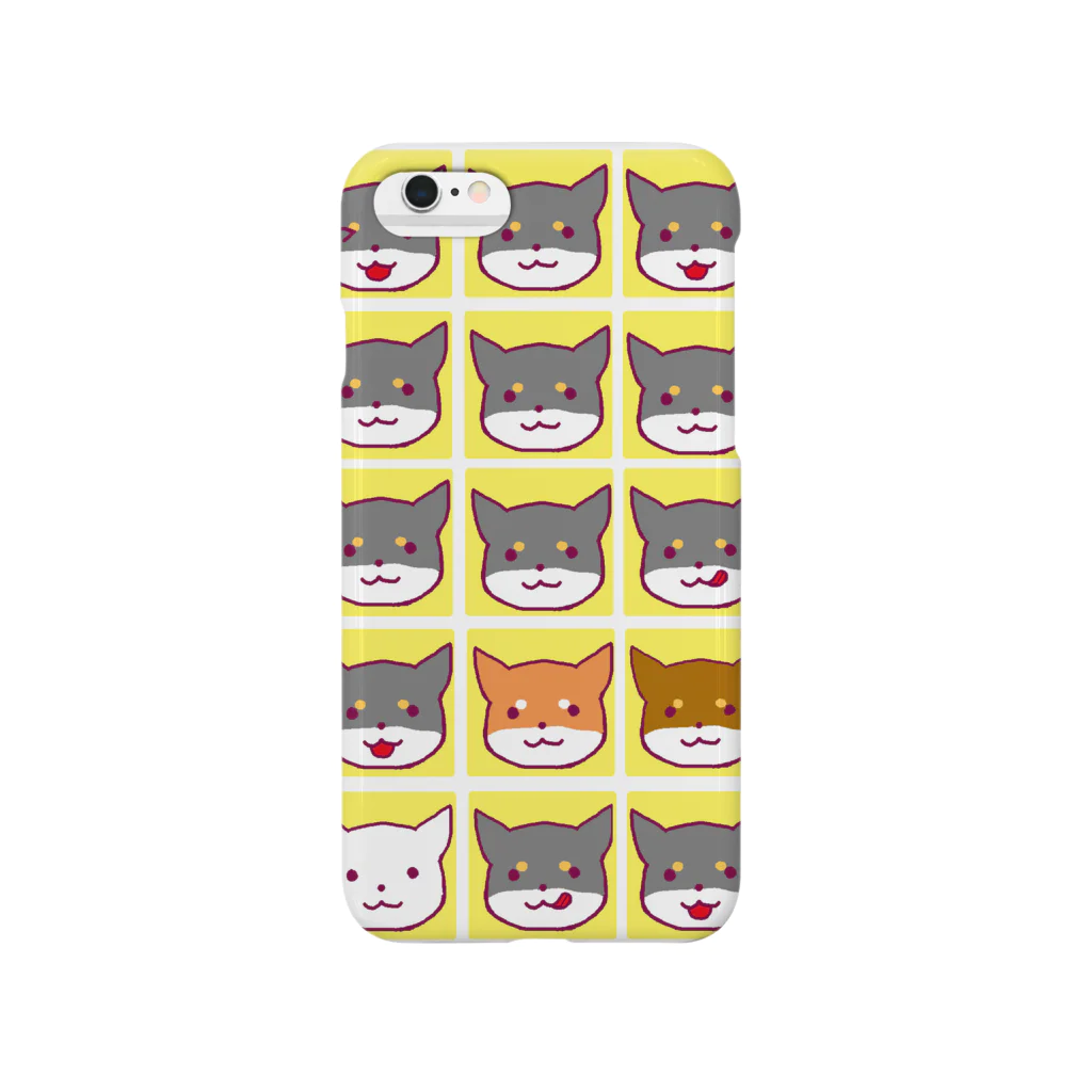 あずき母の柴犬さんがいっぱい（イエロー） Smartphone Case