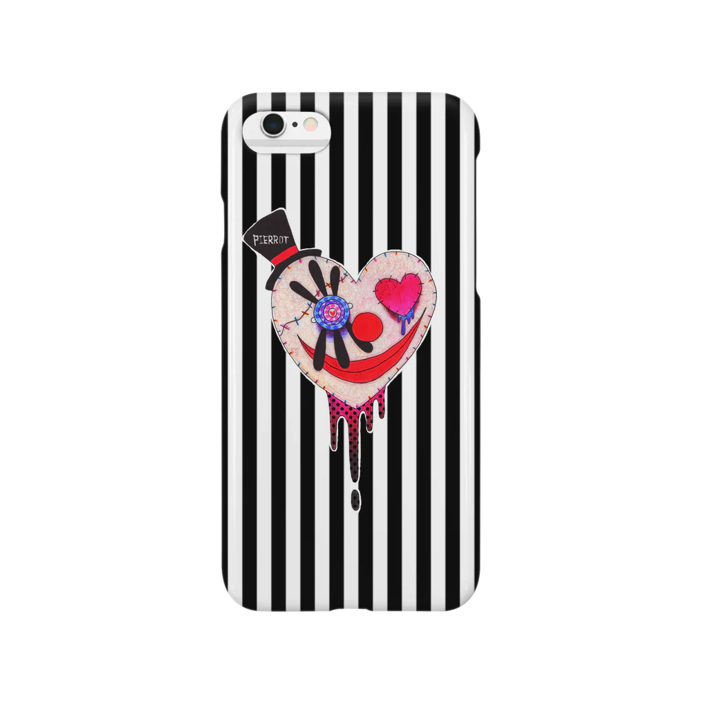 1616  -ｲﾁﾛｸｲﾁﾛｸ-の心ピエロちゃん(STRIPE) Smartphone Case