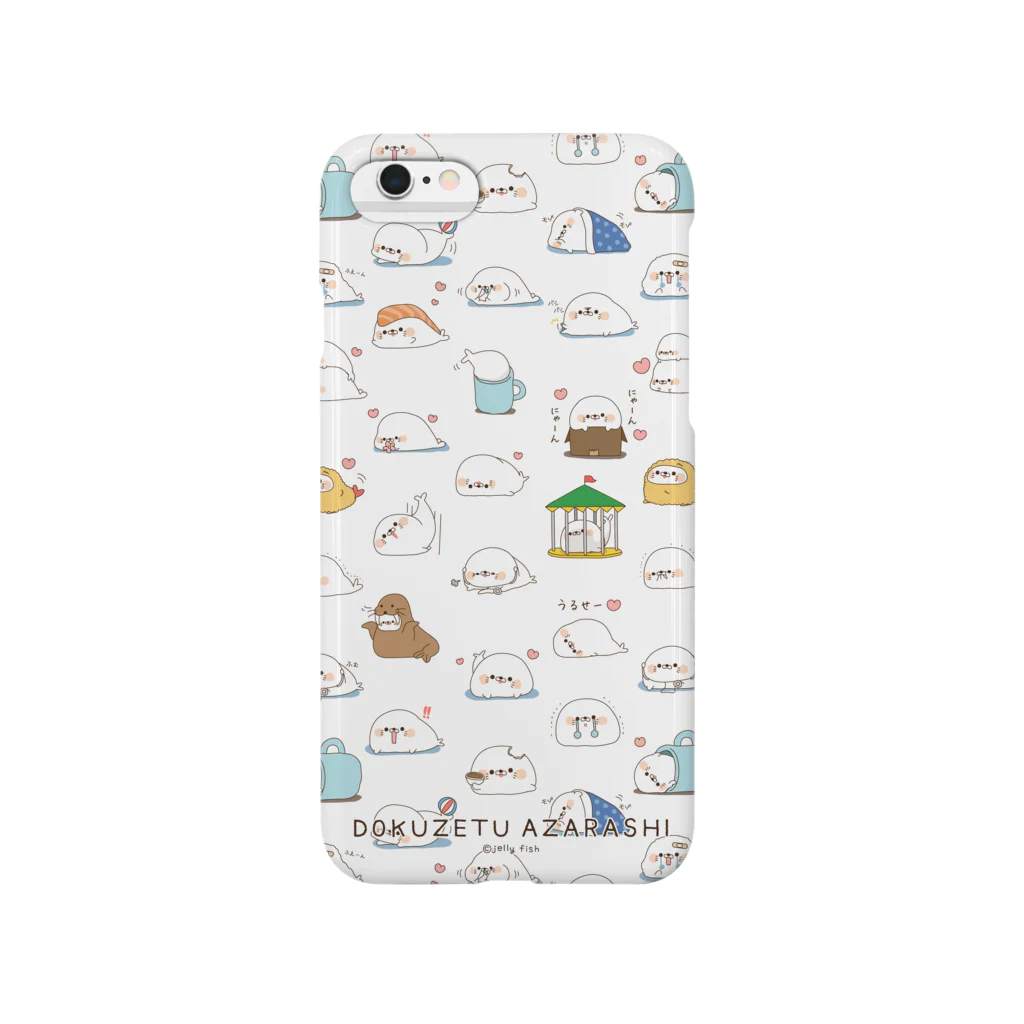 jellyfish@毒舌あざらしゲスくま公式の毒舌あざらし☆総柄スマホケースiphone5/6/6plus共 Smartphone Case