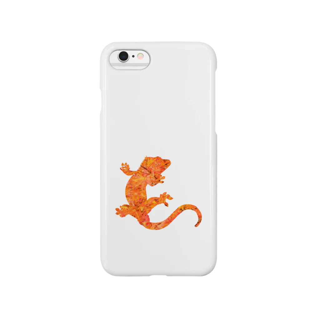 りっちゃん🦖のクレステッドゲッコー×紅葉 Smartphone Case