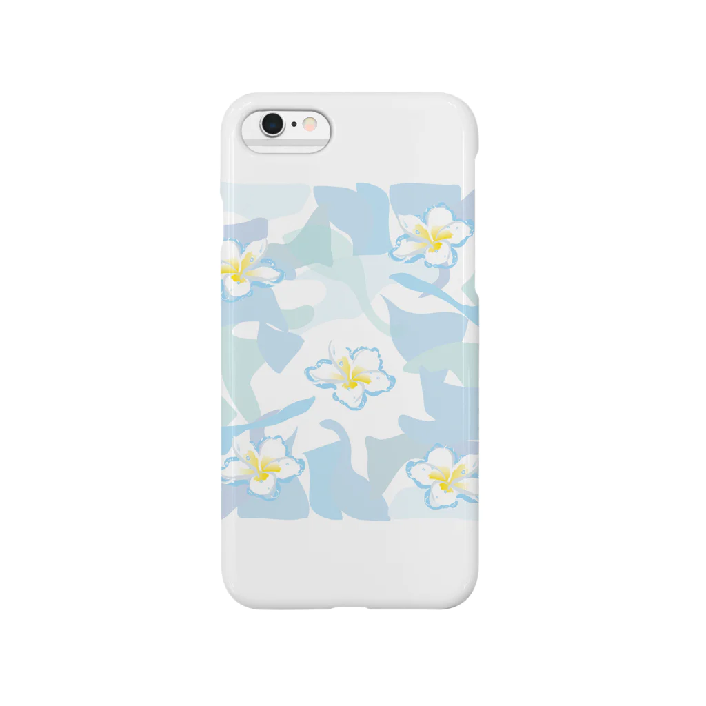 ジルトチッチのデザインボックスの南国ハワイの白いプルメリアの花のグッズ Smartphone Case