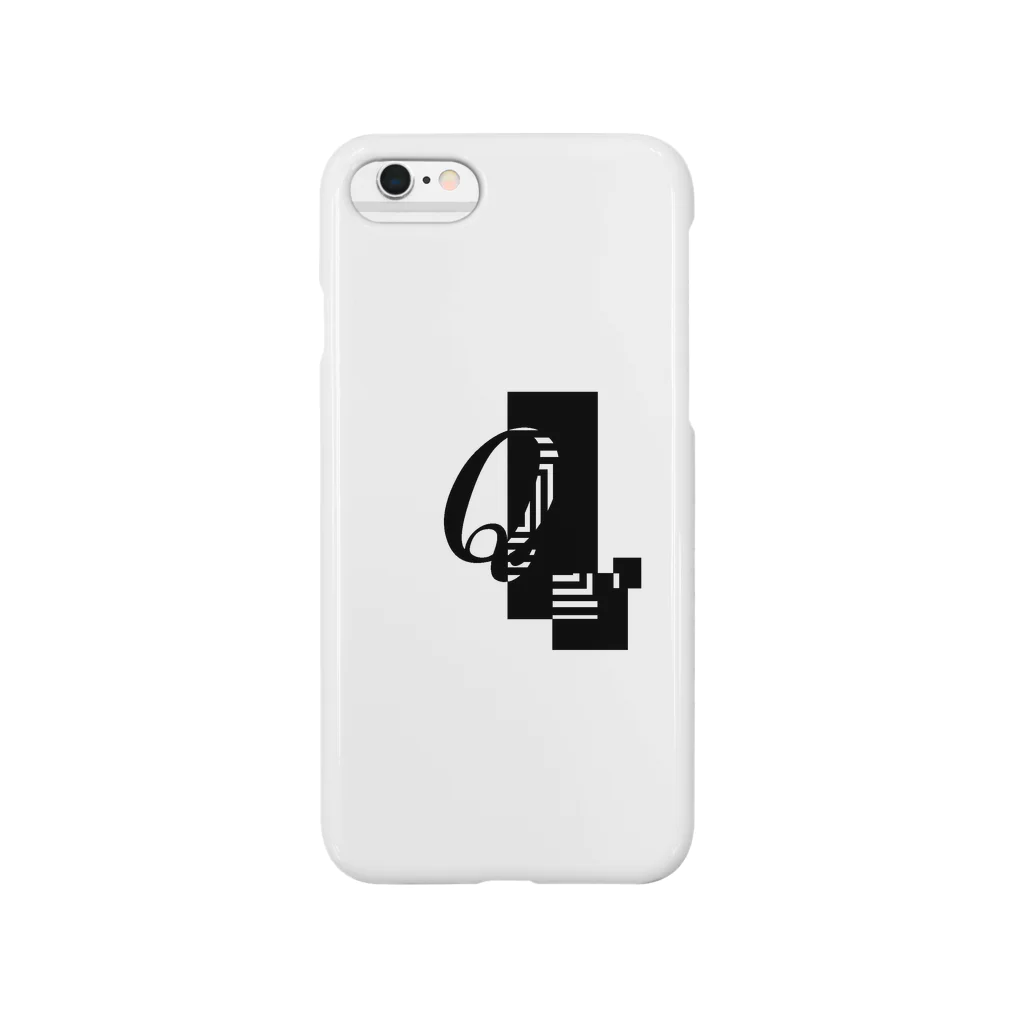 シンプルデザイン：Ｔシャツ・パーカー・スマートフォンケース・トートバッグ・マグカップのシンプルデザインアルファベットQワンポイント Smartphone Case