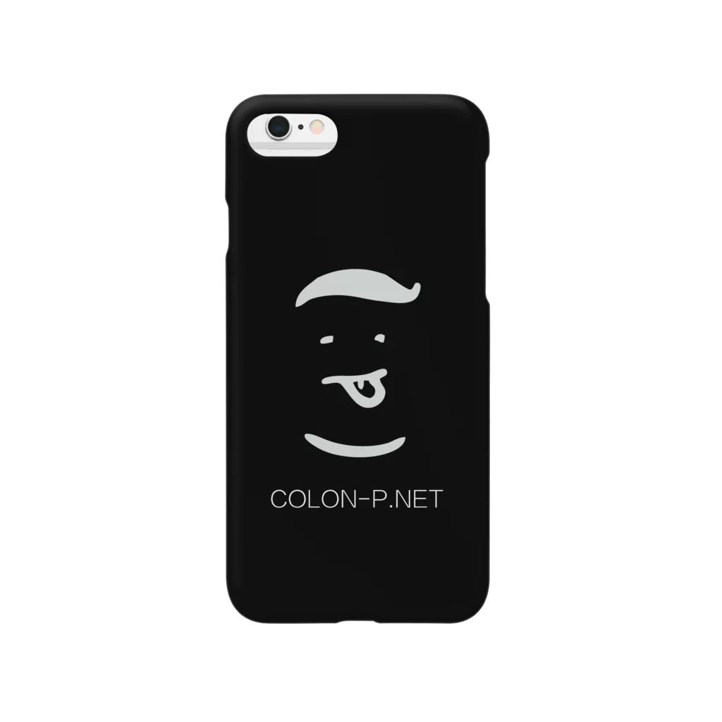 colon-pのコロンピさんのiPhoneケース（ブラック） Smartphone Case