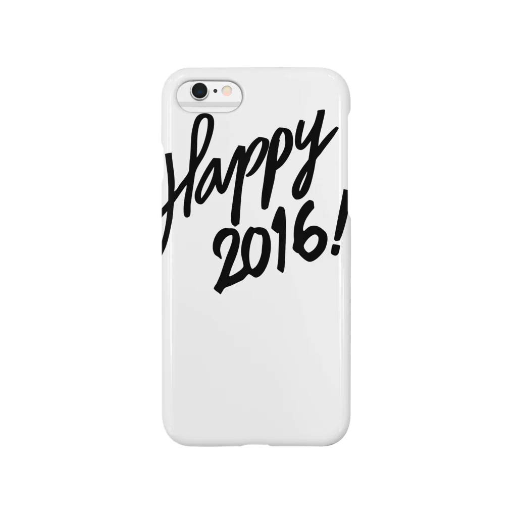 HAPPY 2016のHAPPY 2016正月 グッズ STYLISH BLACK スマホケース