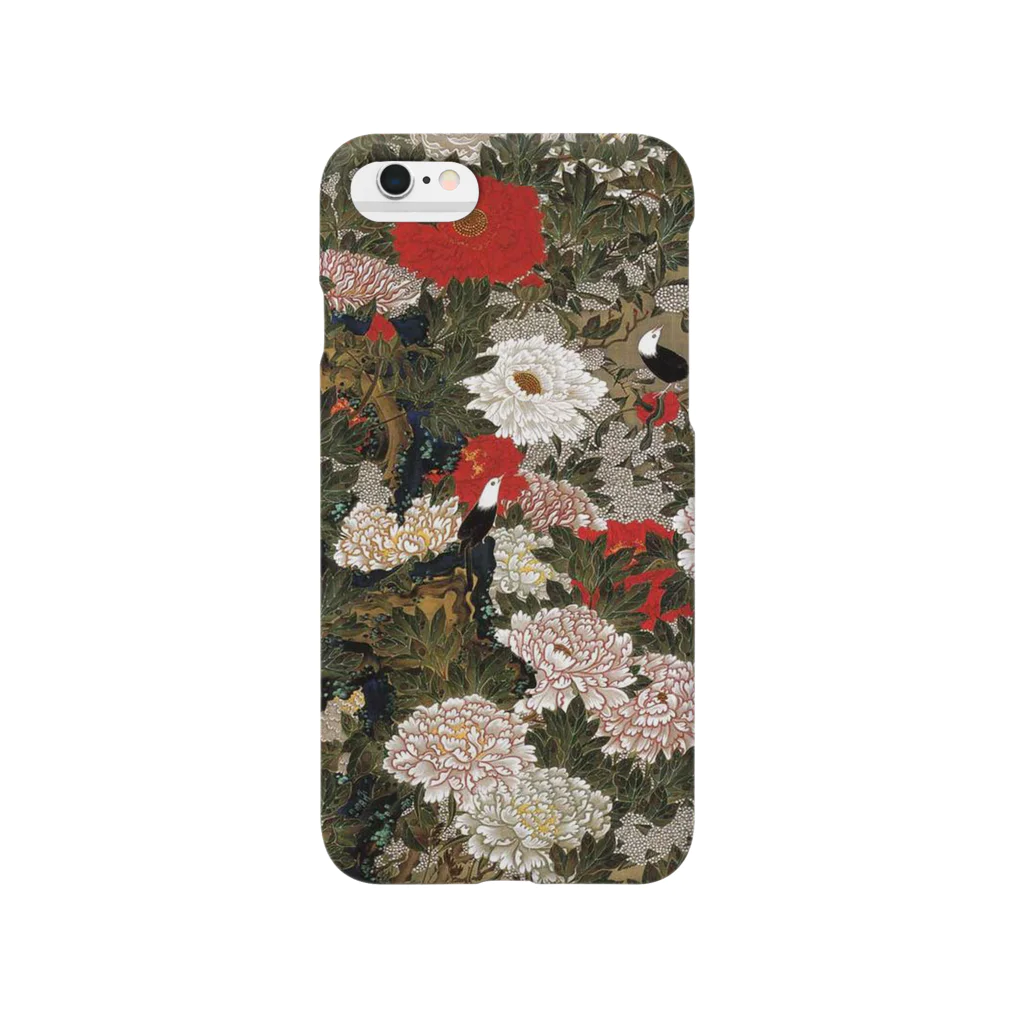 THEFUKURIのPeonies and Small Birds Smartphone Case