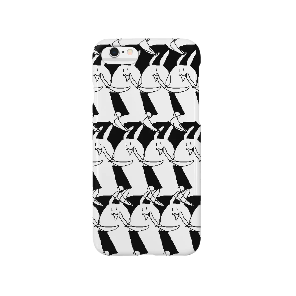 はなぢ商店のうさぎが走る(黒) Smartphone Case