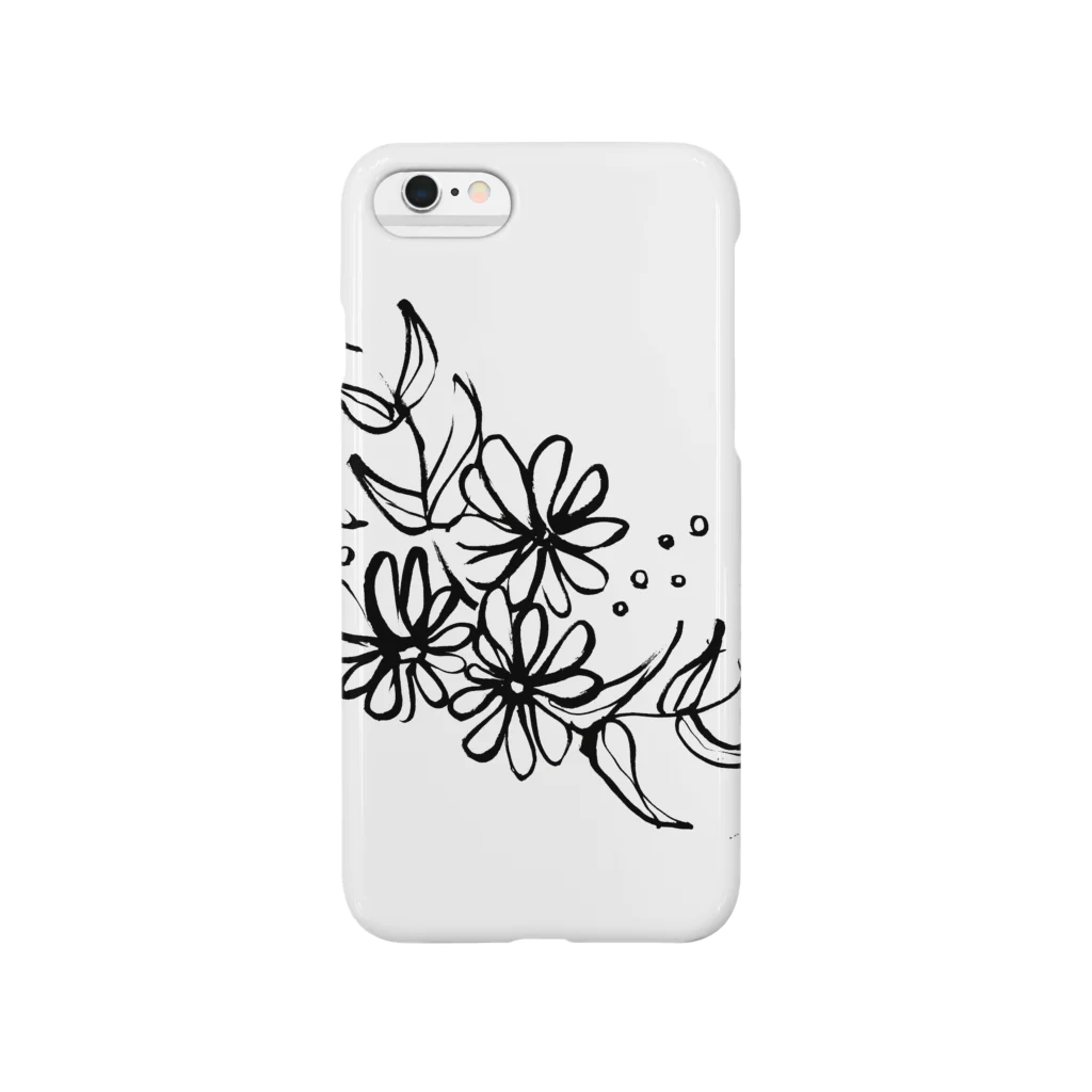 手描き屋さんの墨絵のお花 Smartphone Case