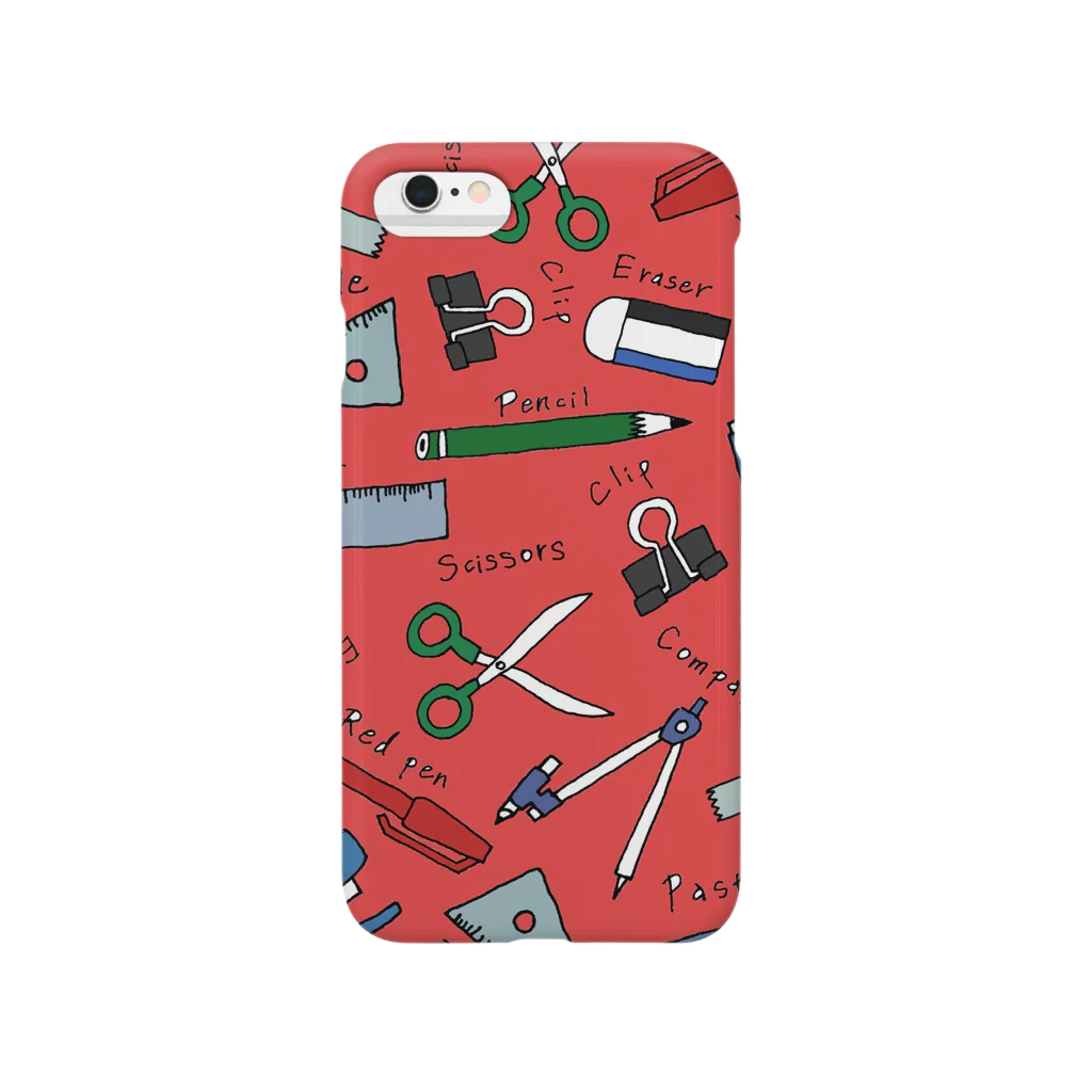 イチハシコのぶんぼうぐ /red Smartphone Case