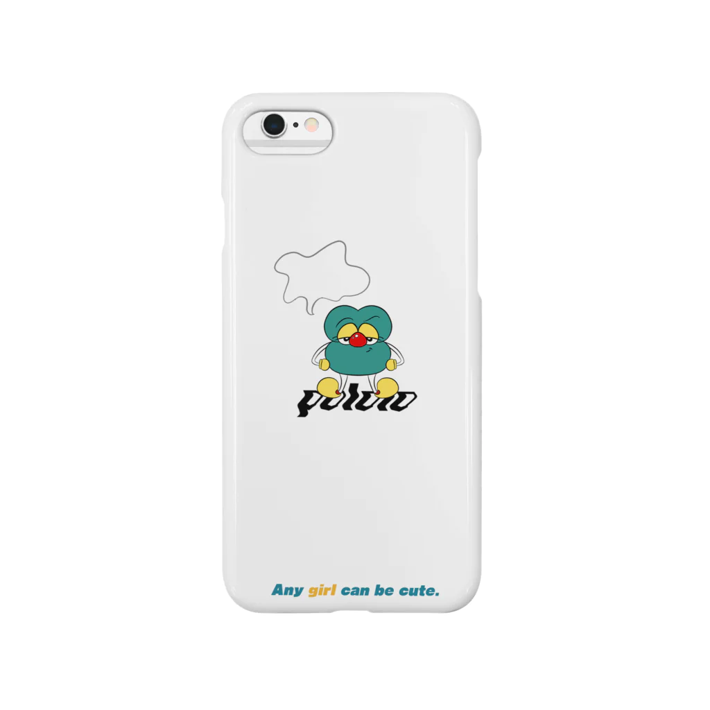 pololo.park!のビンズiPhoneケース(白) Smartphone Case