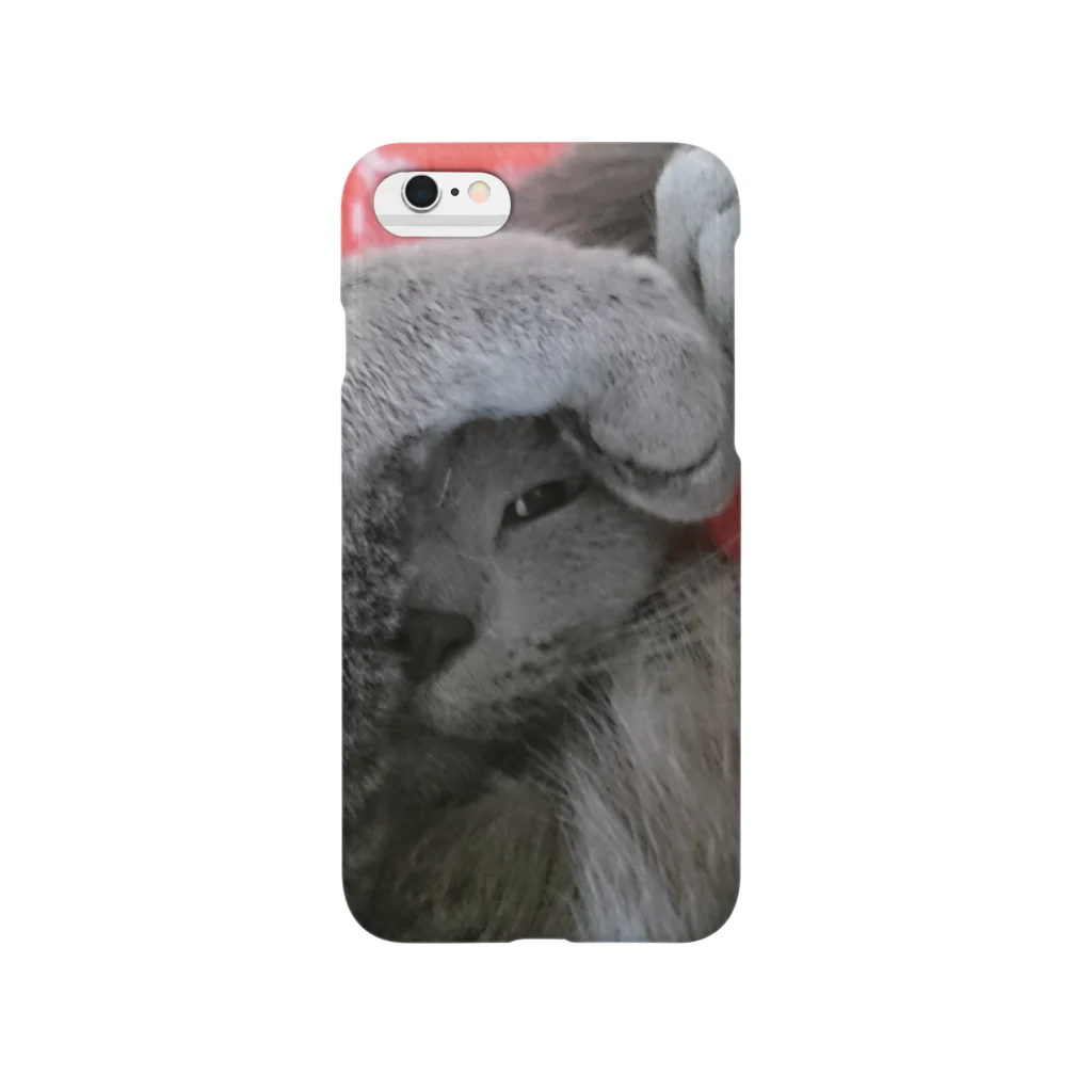 GrayTailのちらりっロシアンブルー(よこ) Smartphone Case