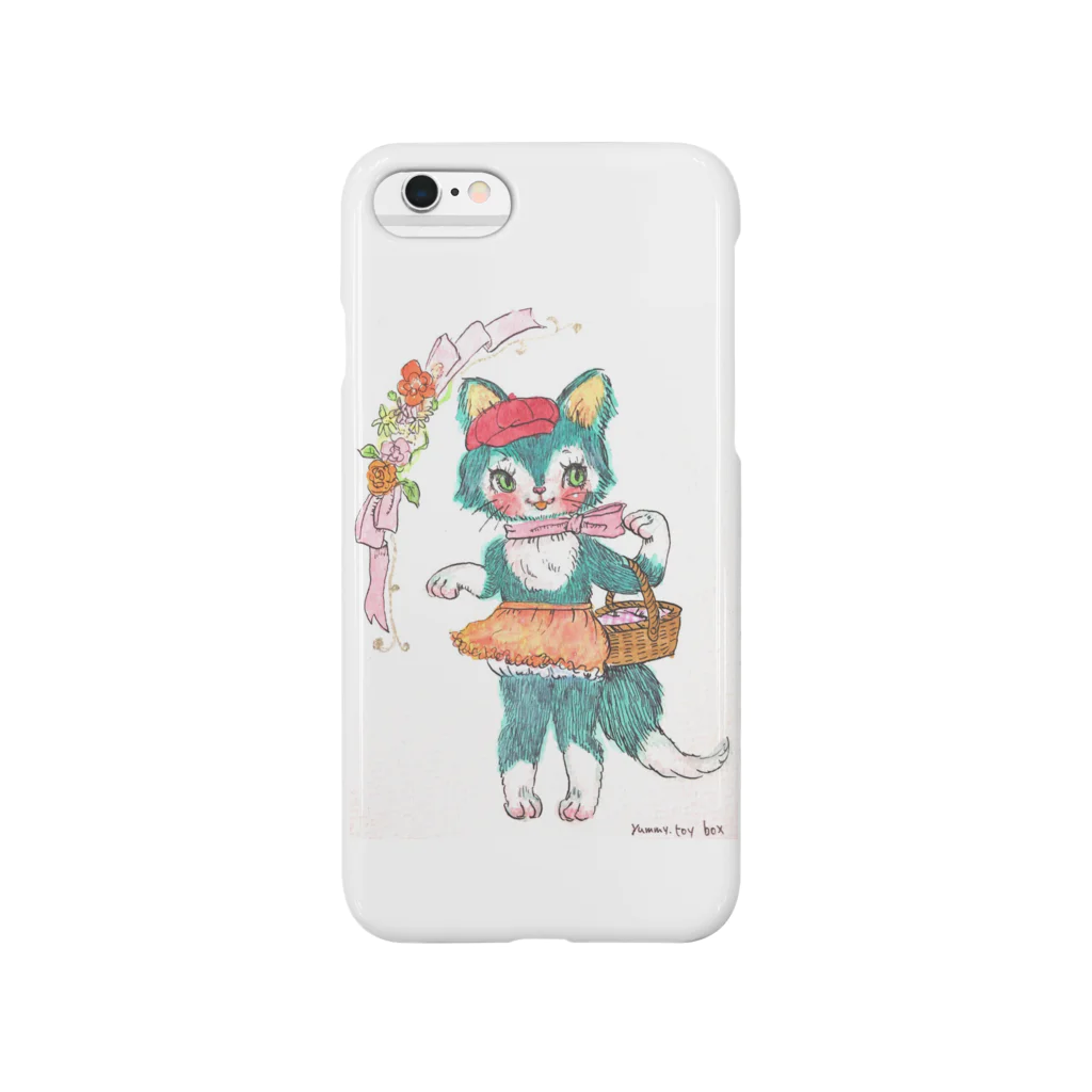 yummy.toy boxの青ねこちゃんのお買い物 Smartphone Case